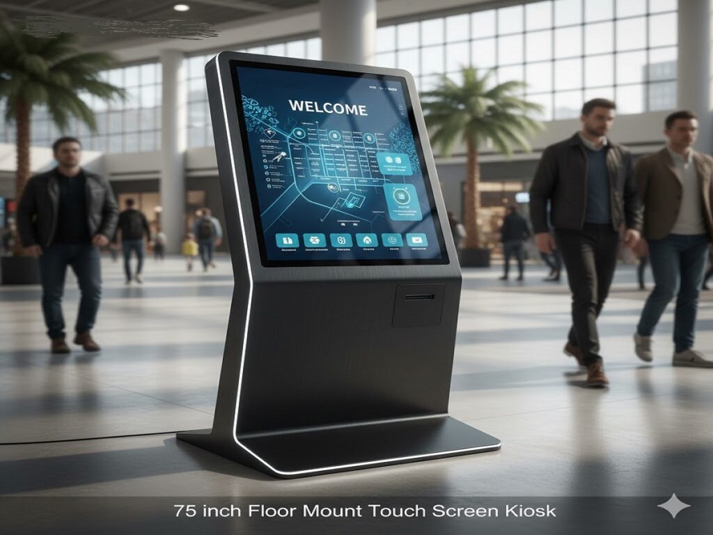 ELCOR 75 inch Floor Mount Touch Screen Kiosk