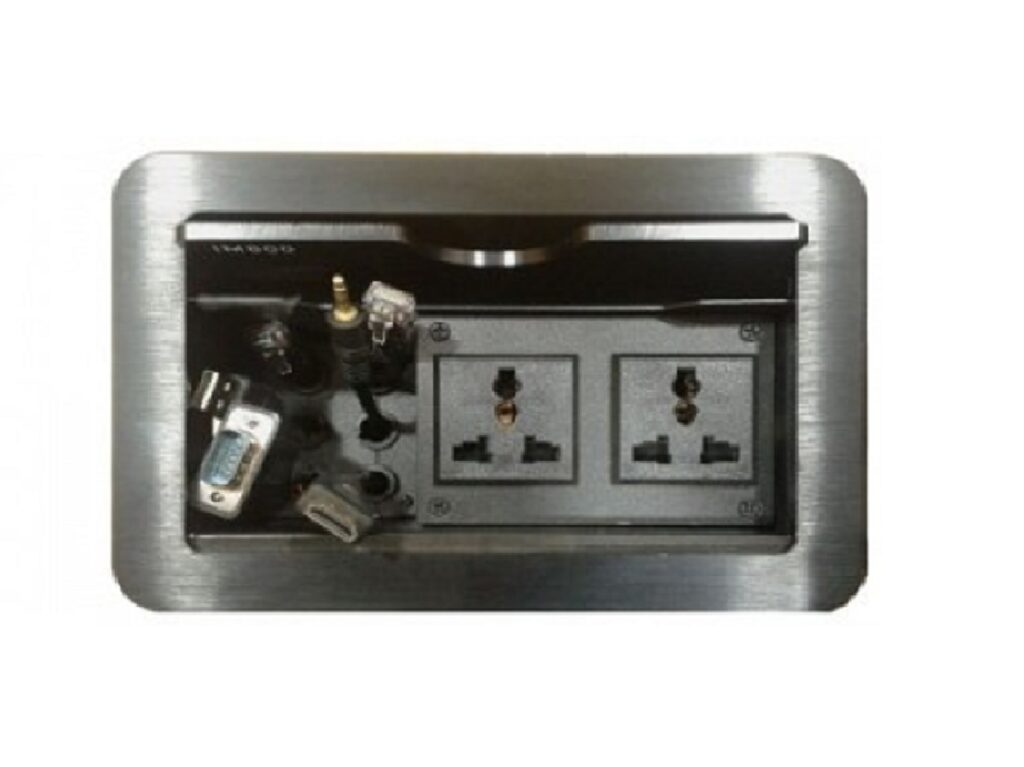 Clinux Manual Cable Cubby Desktop Connection Box HDMI VGA USB RJ45 Audio