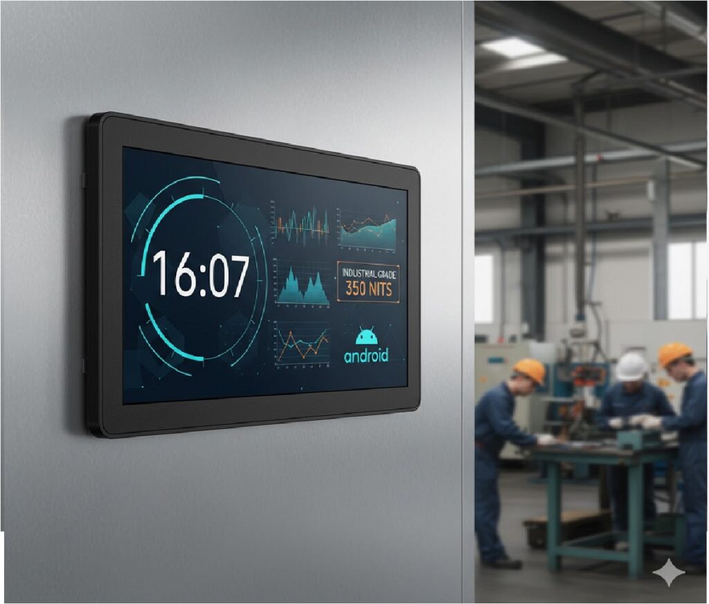 ELCOR 43-Inch Full HD Commercial Display — 16×7 Industrial Grade 350 Nits Android