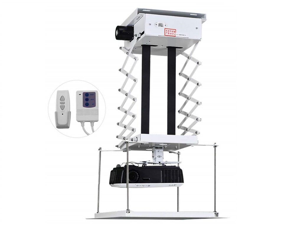 ELCOR PRO Series Motorized Projector Scissor Lift 1.5 Mtr Tubular Motor 25 kg RF + RS232