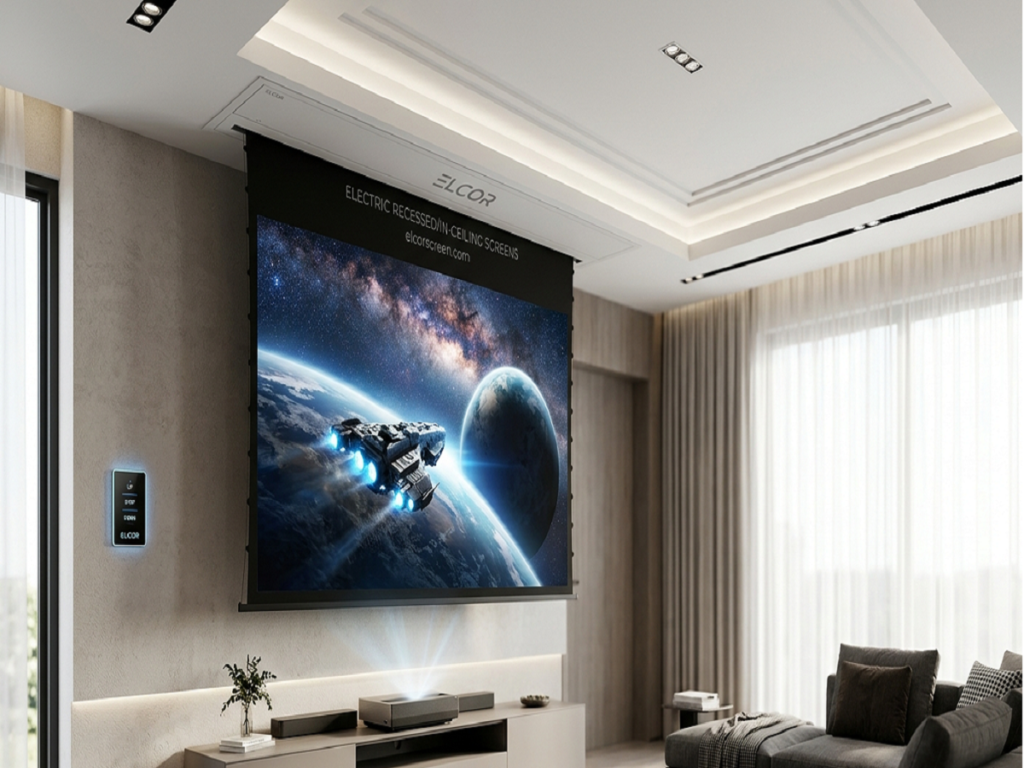 ELCOR Electric Recessed/ In-Ceiling Screens