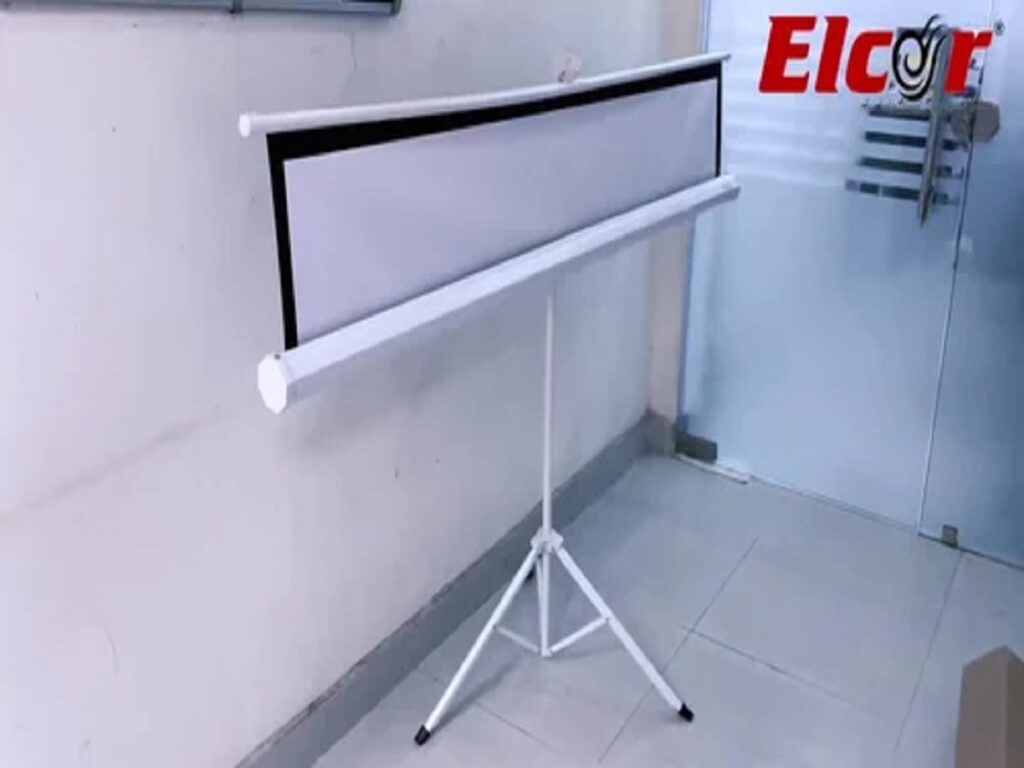 ELCOR Tripod Portable Projector Screen 120-Inch 4:3 UltraHD/4K