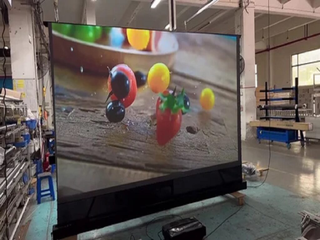 Elcor UHD Floor-Rising Electric Tab-Tensioned Screens