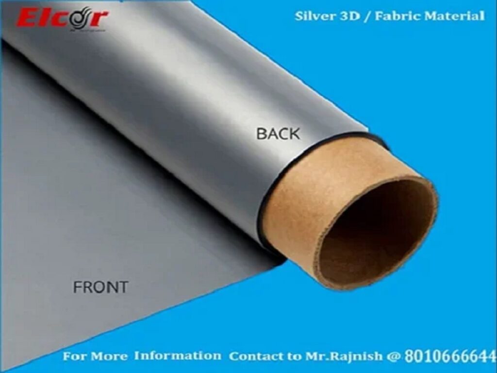 ELCOR Silver 3D DIY Projection Fabric Material 92-Inch 16:9 for Framing